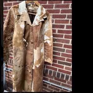 Jacket leather 100% midi length S